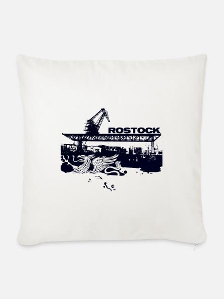 Rostock Stadthafen - Sofakissen mit Füllung 45 x 45 cm - Naturweiß 