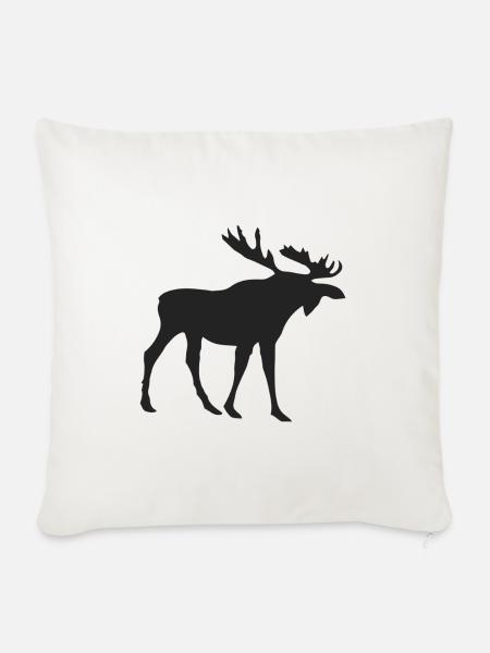 Elche Elch - Sofakissen mit Füllung 45 x 45 cm - Naturweiß