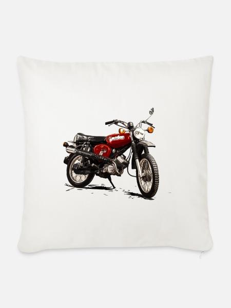 S51 Enduro Simson Motorrad - Sofakissen mit Füllung 45 x 45 cm - Naturweiß