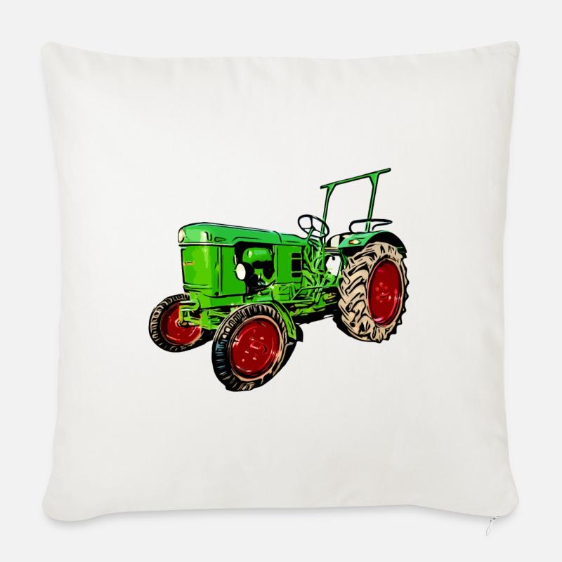 Alter Traktor Deutz D25 - Sofakissen mit Füllung 45 x 45 cm - Naturweiß 