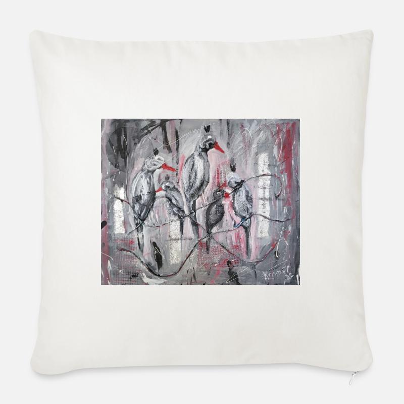 Ravens - Sofa pillow with filling 45cm x 45cm - natural white