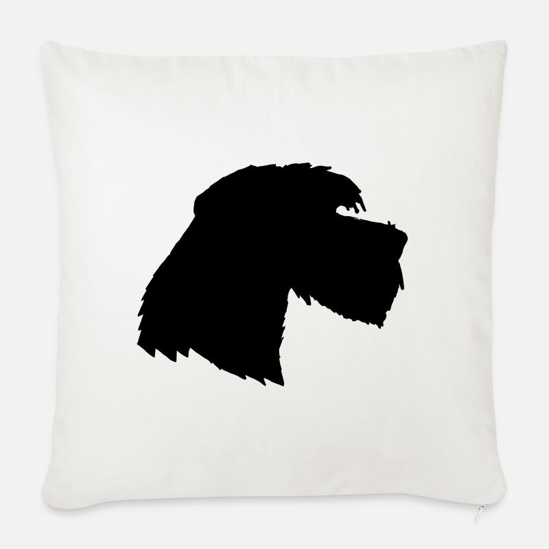 Chien Géant Schnauzer 3, Schnauzer schön - Coussin et housse de 45 x 45 cm - blanc nature