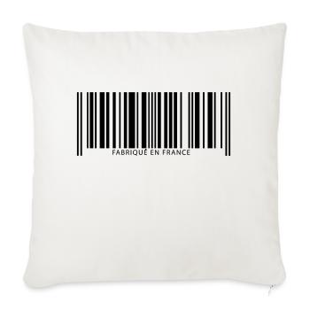 Code barre fabriqué en france - Coussin et housse de 45 x 45 cm - blanc nature - Devant