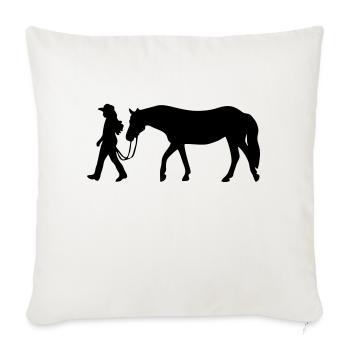 Western Rider with Horse Horsemanship Sticker - Sofa pillow with filling 45cm x 45cm - natural white - Front