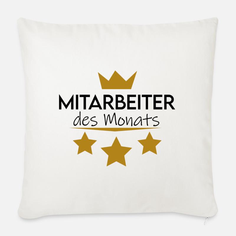 Mitarbeiter des Monats - Sofakissen mit Füllung 45 x 45 cm - Naturweiß 