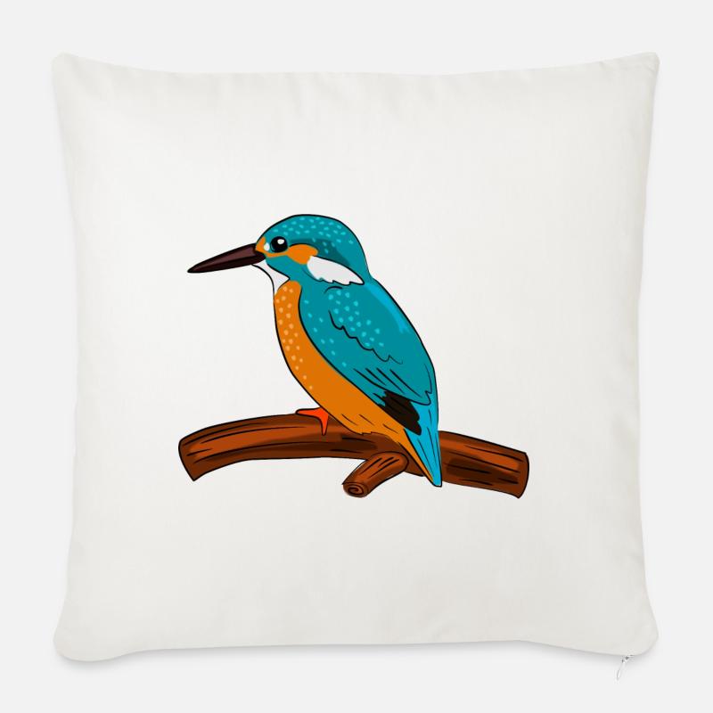 eisvogel vogel bunt - Sofakissen mit Füllung 45 x 45 cm - Naturweiß 