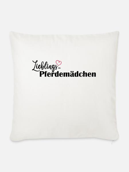 LIeblings Pferdemädchen schwarz - Sofakissen mit Füllung 45 x 45 cm - Naturweiß
