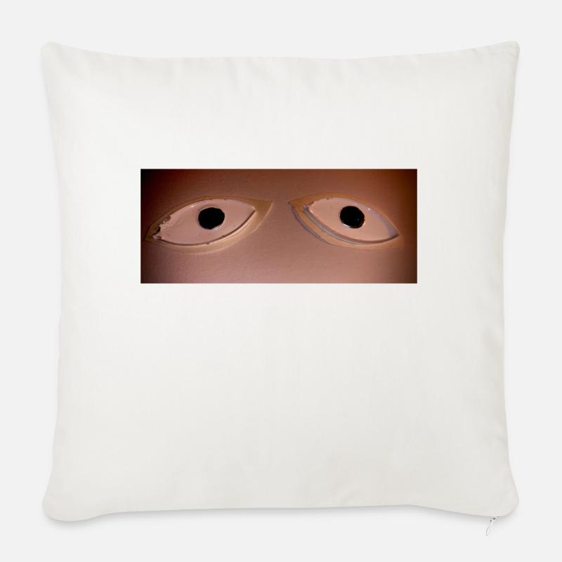 Regarde-moi dans les yeux - Coussin et housse de 45 x 45 cm - blanc nature