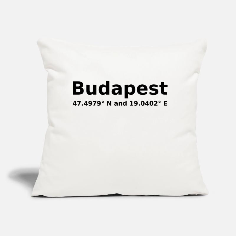 Budapest - with geo coordinates horizontal Sofa pillow with filling 45cm x 45cm