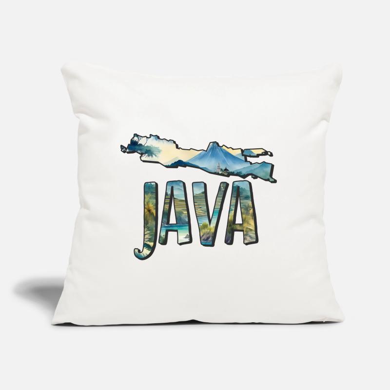 Watercolor Map Java Sofa pillow with filling 45cm x 45cm