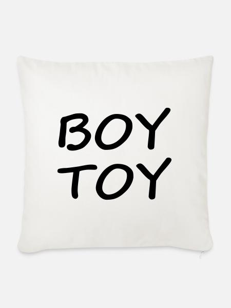 BOY TOY - Sofakissen mit Füllung 45 x 45 cm - Naturweiß