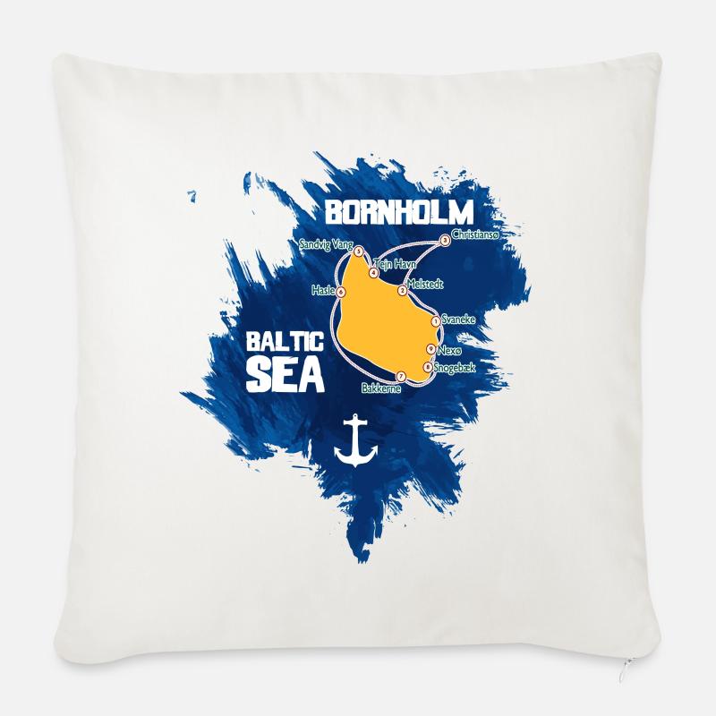 Bornholm Mer Baltique - Sofapude med fyld 45 x 45 cm - naturhvid