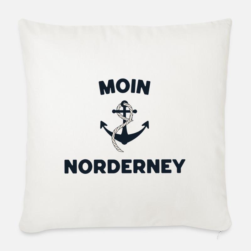 Moin Norderney – Design af maritimt anker - Sofapude med fyld 45 x 45 cm - naturhvid