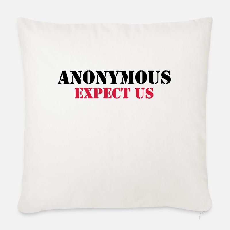 Anonymous : Expect us - Sofakissen mit Füllung 45 x 45 cm - Naturweiß 
