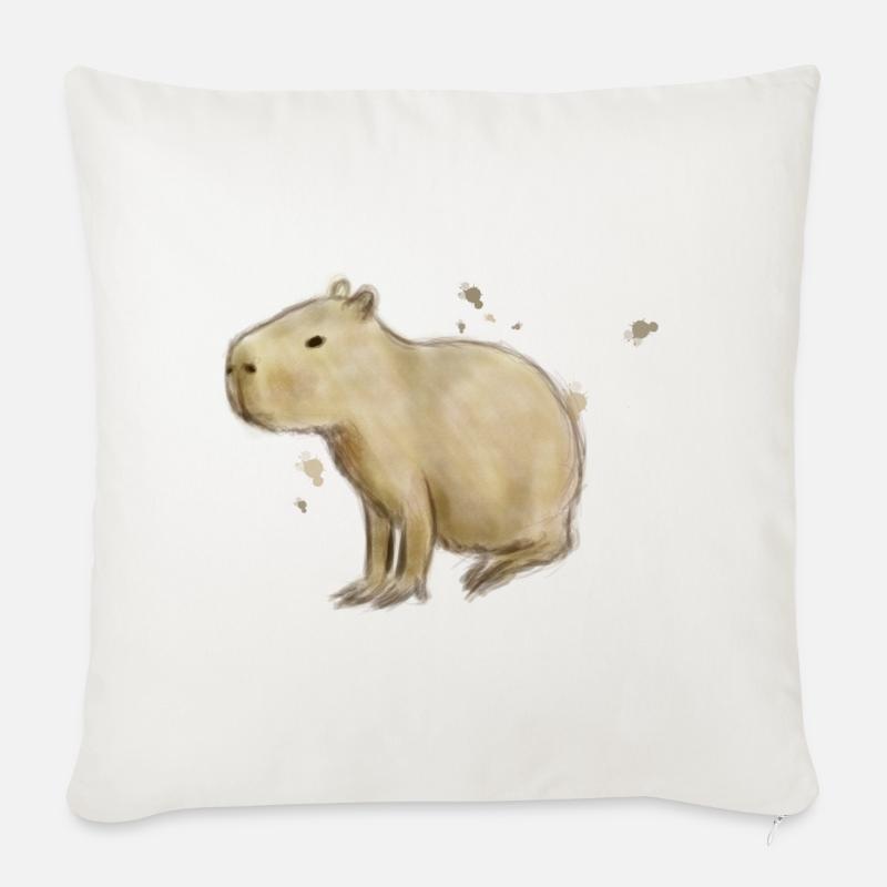 Capybara - Sofakissen mit Füllung 45 x 45 cm - Naturweiß 