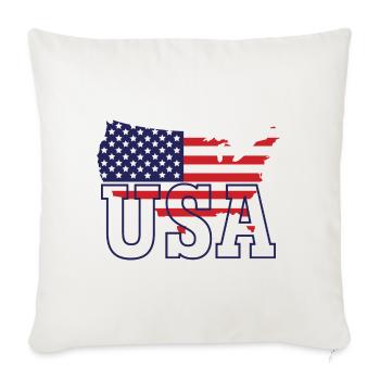 Carte des États-Unis - Coussin et housse de 45 x 45 cm - blanc nature - Devant