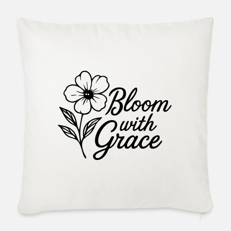 Bloom with Grace - Sofakissen mit Füllung 45 x 45 cm - Naturweiß 