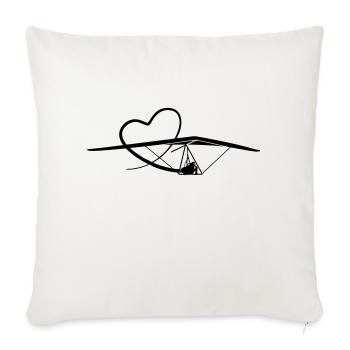 herzflug hängegleiter Geschenk - Sofakissen mit Füllung 45 x 45 cm - Naturweiß  - Vorne