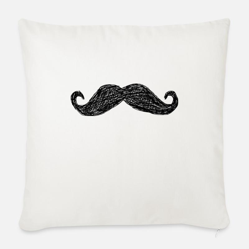 Lippenbart - Sofakissen mit Füllung 45 x 45 cm - Naturweiß 