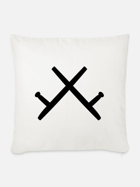 Kobudo zwei Tonfas Schattenbild - Sofakissen mit Füllung 45 x 45 cm - Naturweiß