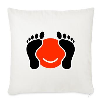 Happy Feet - Coussin et housse de 45 x 45 cm - blanc nature - Devant