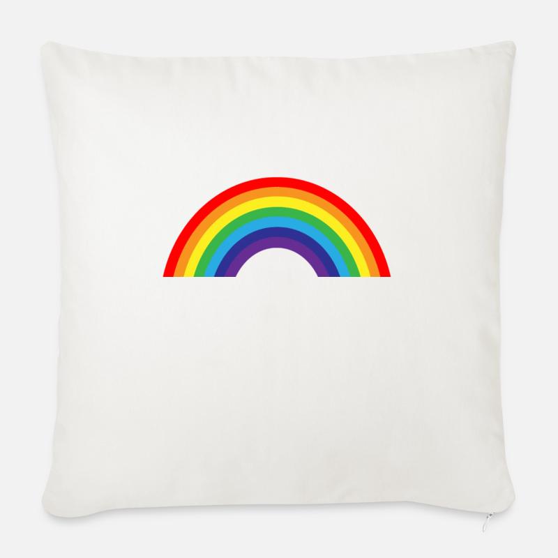 Regenbogen - Sofakissen mit Füllung 45 x 45 cm - Naturweiß 