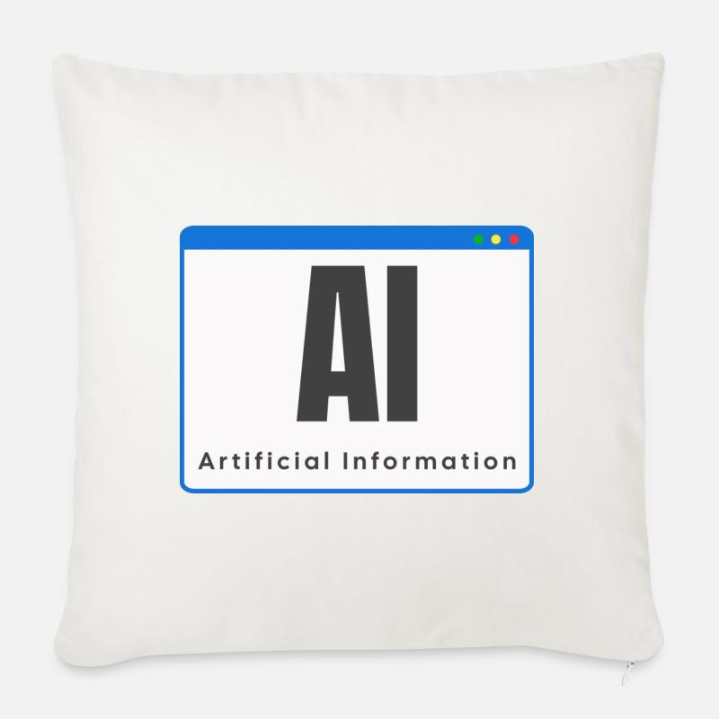 AI Artificial information Künstliche Intelligenz - Sofakissen mit Füllung 45 x 45 cm - Naturweiß 