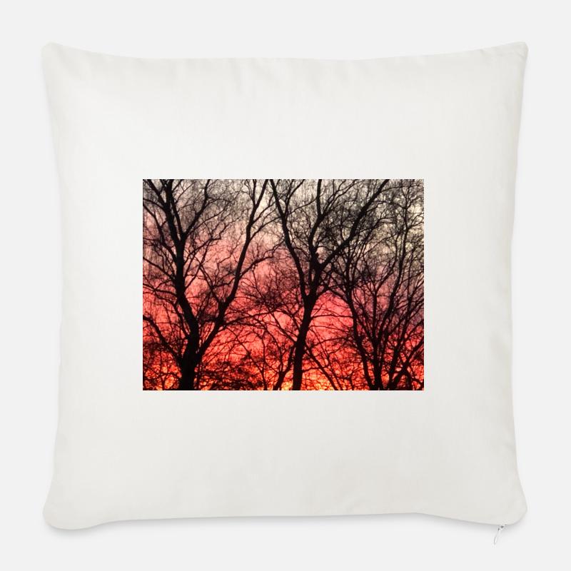 Abendrot_1 - Sofakissen mit Füllung 45 x 45 cm - Naturweiß 