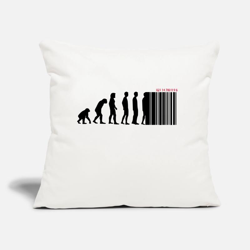 DARWIN - EVOLUTION SOCIETE - CODE BARRE Coussin et housse de 45 x 45 cm