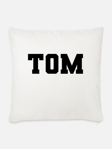 Name - Tom - Sofakissen mit Füllung 45 x 45 cm - Naturweiß 