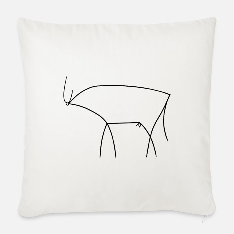 Stier - Sofakissen mit Füllung 45 x 45 cm - Naturweiß 