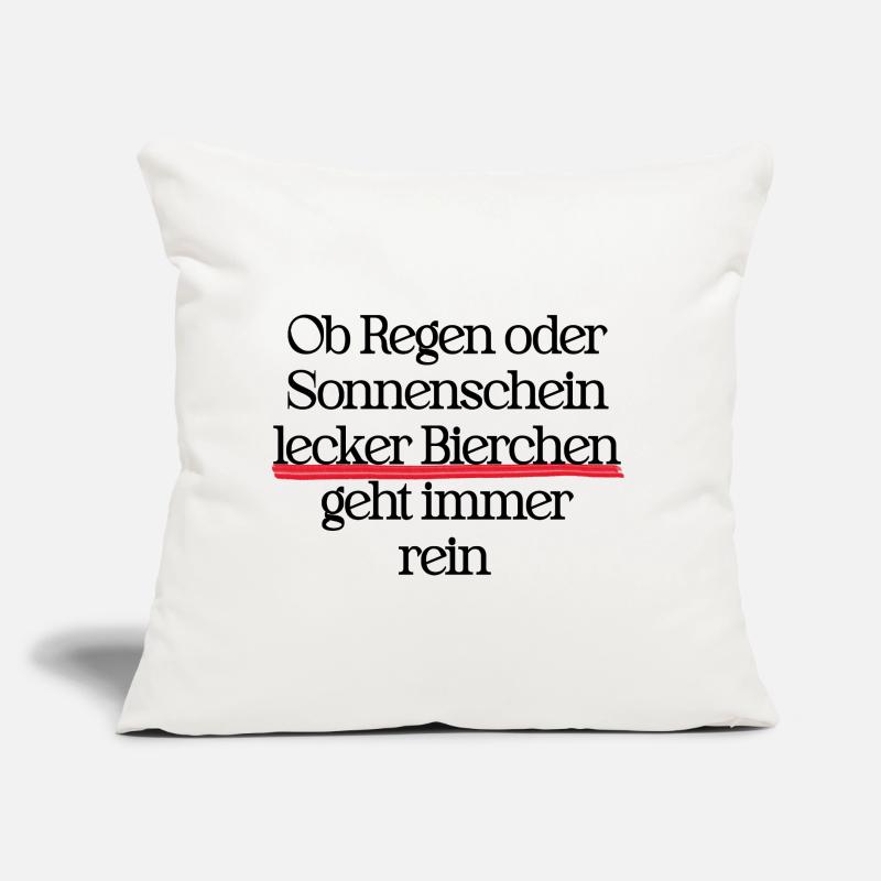Ob Regen oder Sonne lecker Bierchen geht immer Sofakissen mit Füllung 45 x 45 cm