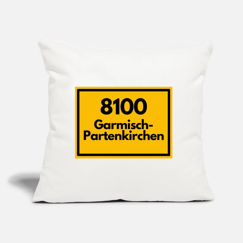 OLD POSTCODE POSTCODE 8100 GARMISCH-PARTENKIRCHEN Sofa pillow with filling 45cm x 45cm