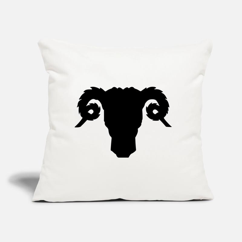 Bock- oder Rammkopfschattenbild Sofakissen mit Füllung 45 x 45 cm