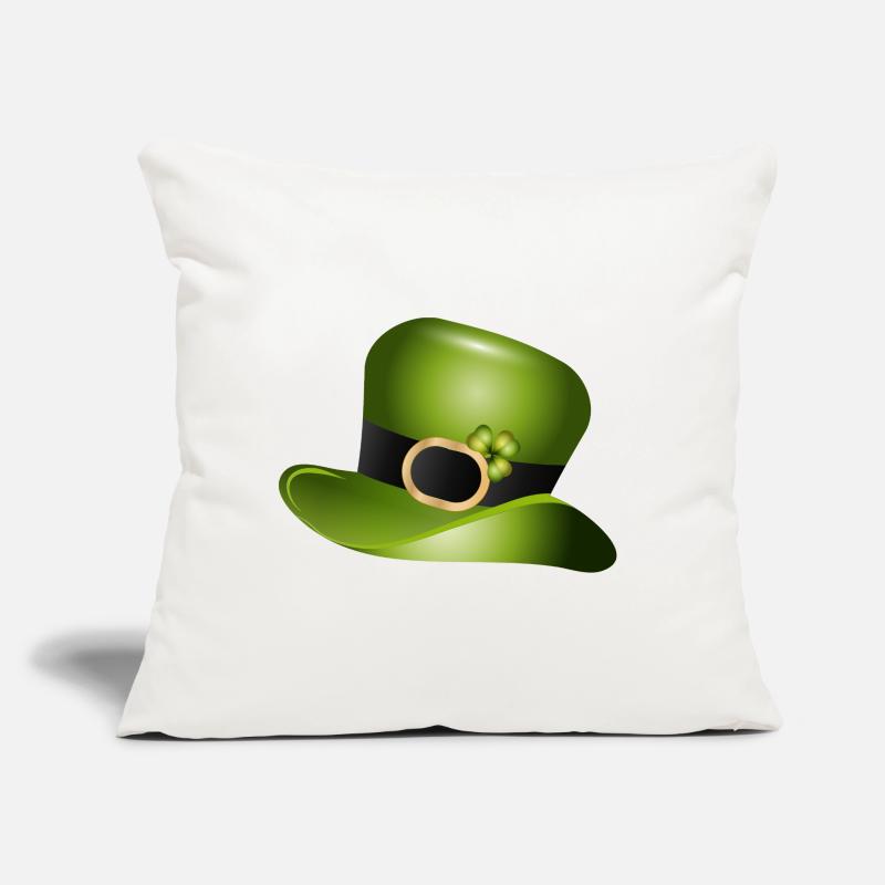 Haut-de-forme vert avec trèfle – Saint Patrick Coussin et housse de 45 x 45 cm