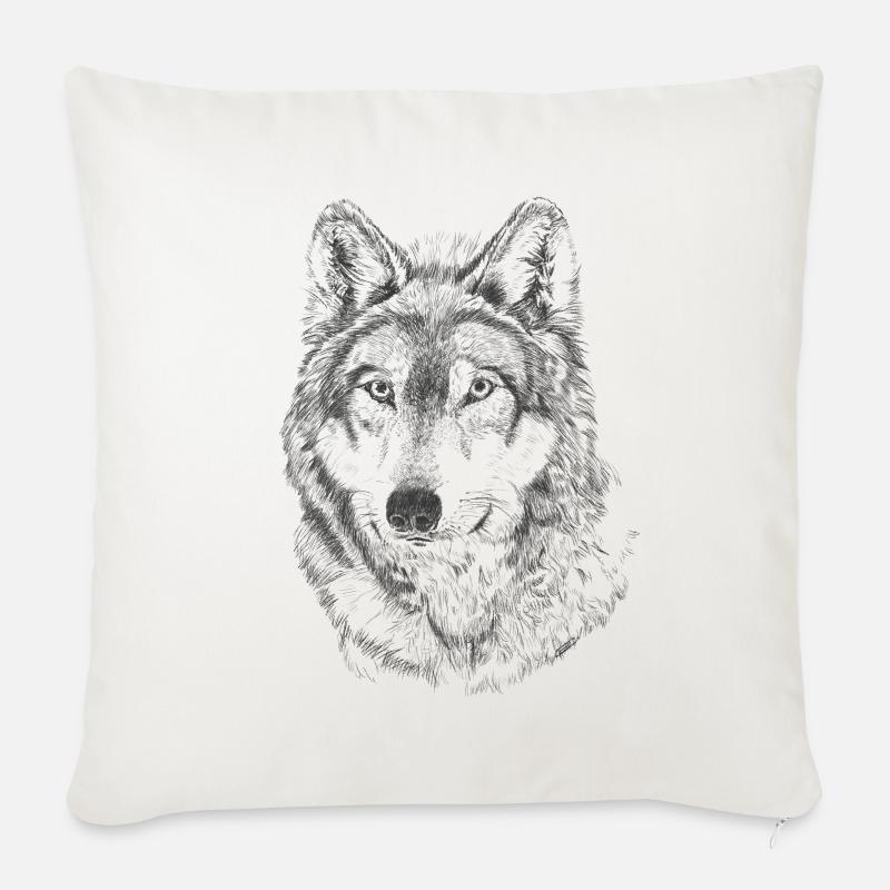 Wolf - Sofakissen mit Füllung 45 x 45 cm - Naturweiß 