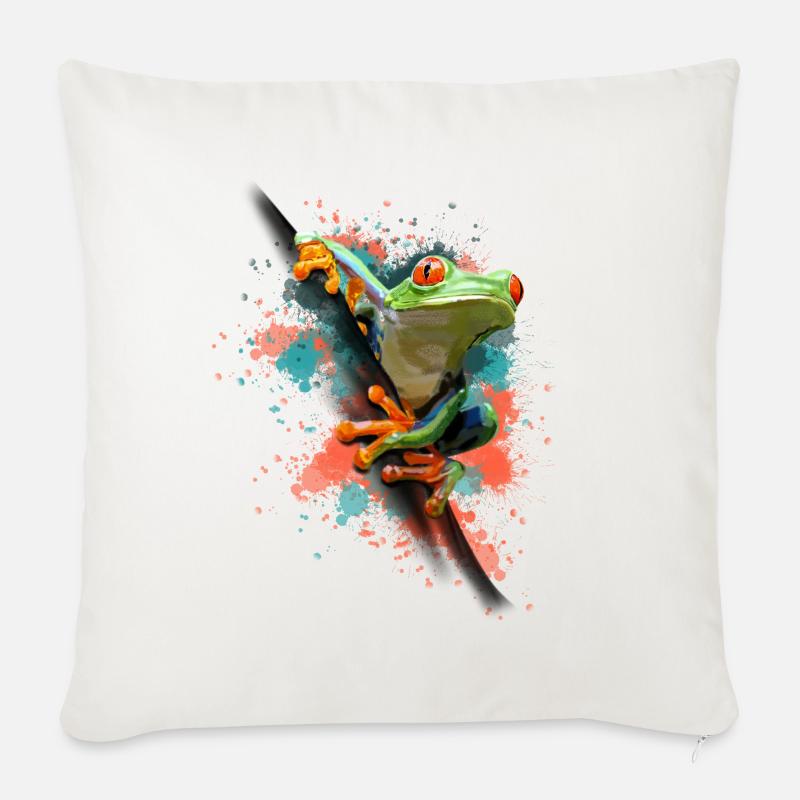 Frosch - Sofakissen mit Füllung 45 x 45 cm - Naturweiß 