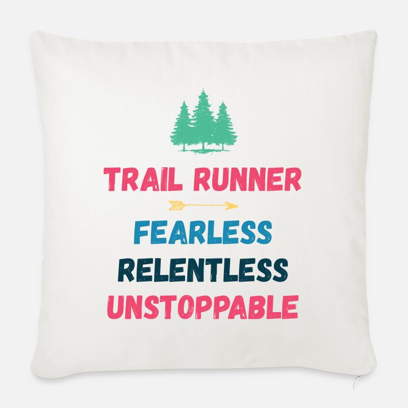 Trail Runner - Intrépide. Implacable. Imparable. - Coussin et housse de 45 x 45 cm - blanc nature