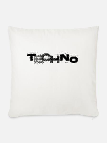 Techno Bitmap Digitales Logo - Sofakissen mit Füllung 45 x 45 cm - Naturweiß