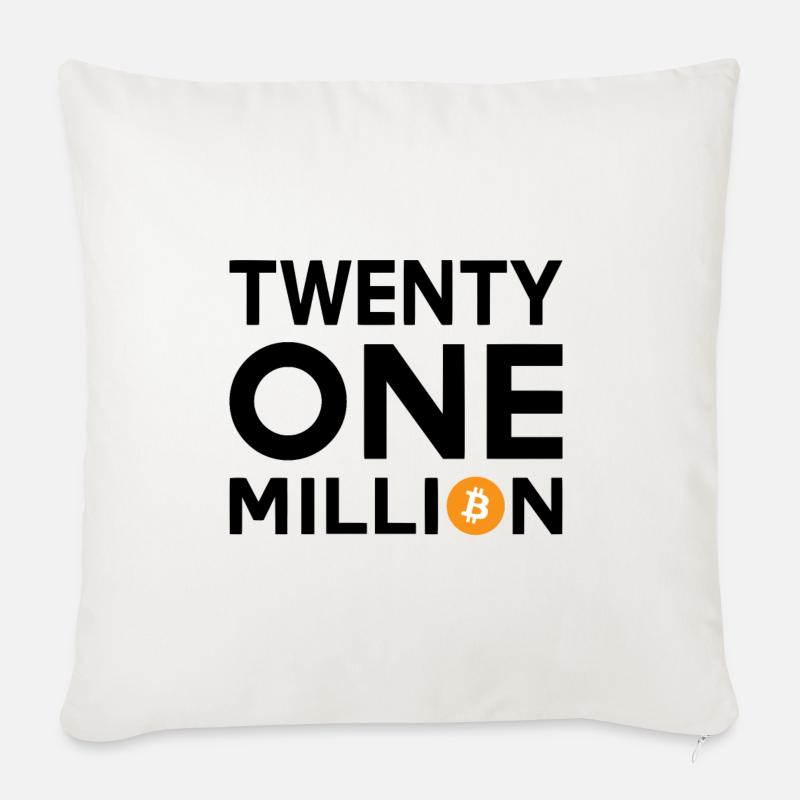 Bitcoin Twenty One Million - Sofakissen mit Füllung 45 x 45 cm - Naturweiß 