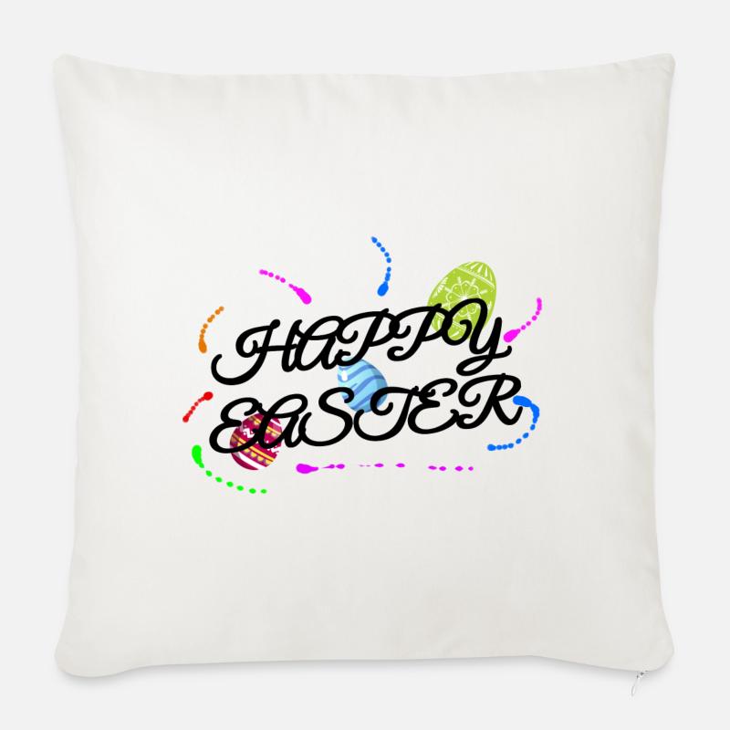 Happy Easter Easter - Sofa pillow with filling 45cm x 45cm - natural white
