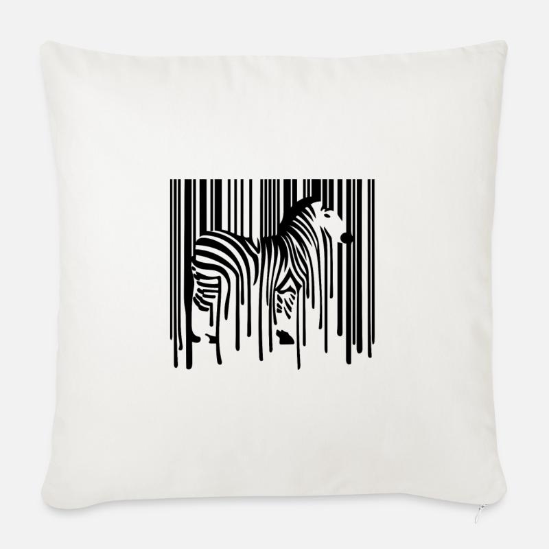 ZEBRA Barcode Drippy Graffiti Street Art - Sofakissen mit Füllung 45 x 45 cm - Naturweiß 
