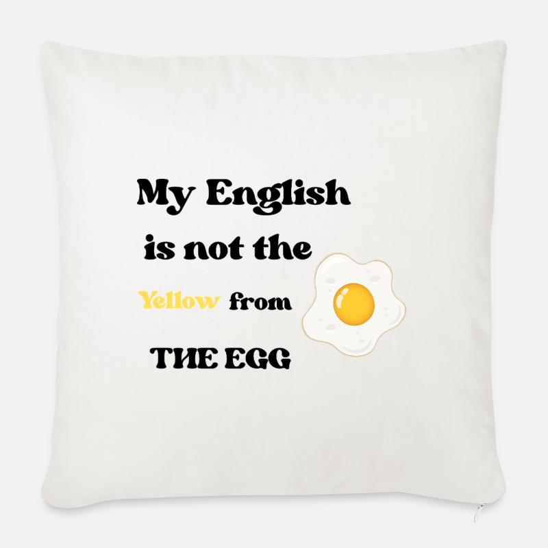 Frühstücks-Fried Egg Illustration - Sofakissen mit Füllung 45 x 45 cm - Naturweiß 