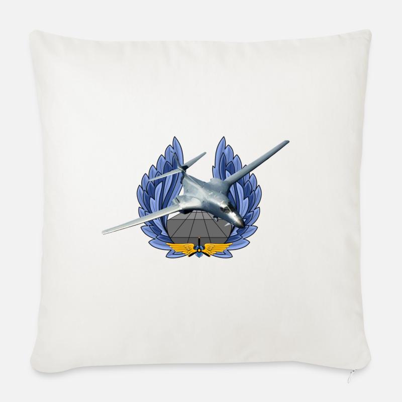 B-1B Lancer - Coussin et housse de 45 x 45 cm - blanc nature