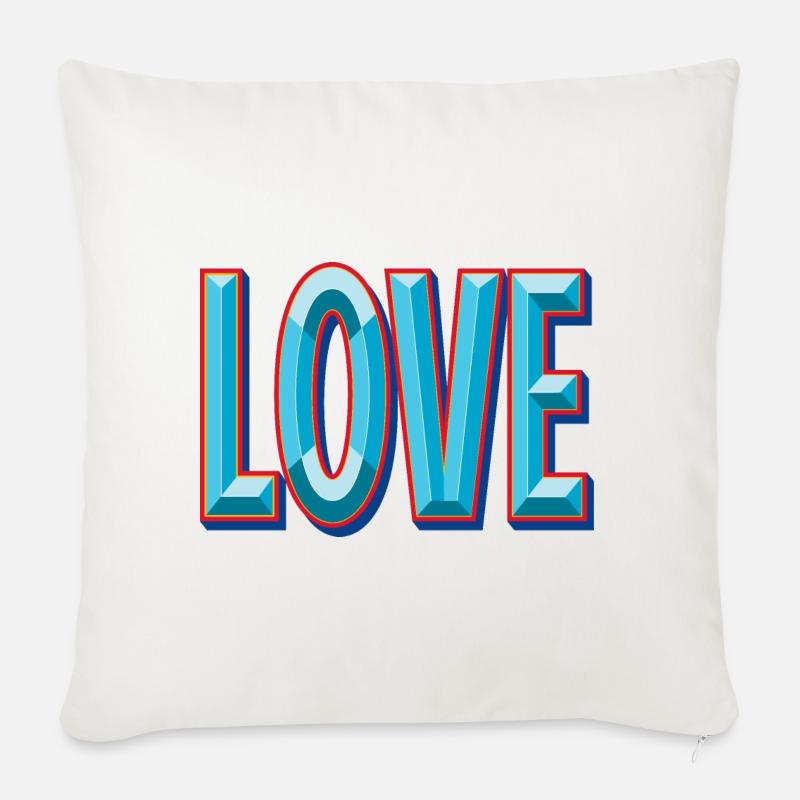 Découpe 3D LOVE - Coussin et housse de 45 x 45 cm - blanc nature