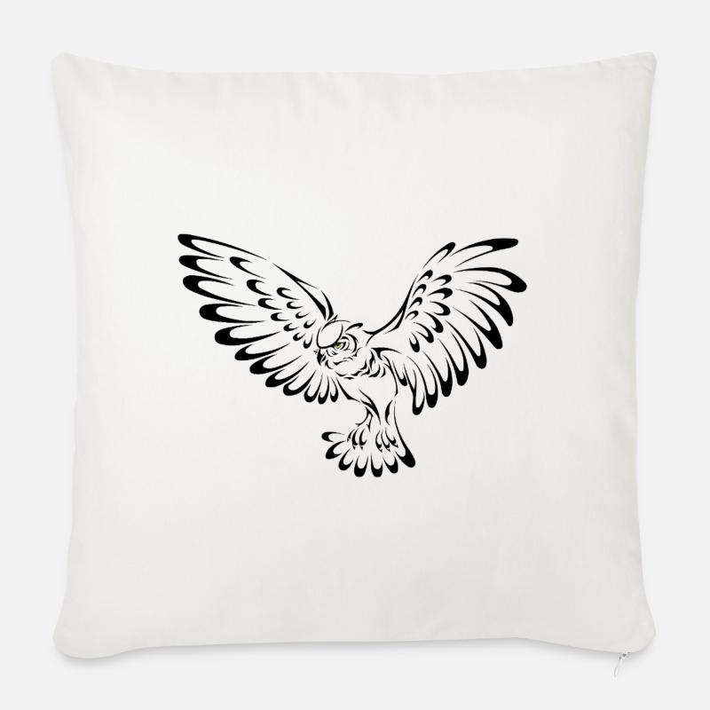 Eule - Sofakissen mit Füllung 45 x 45 cm - Naturweiß 