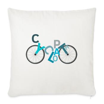 Cyclopath design pour cyclistes - Coussin et housse de 45 x 45 cm - blanc nature - Devant
