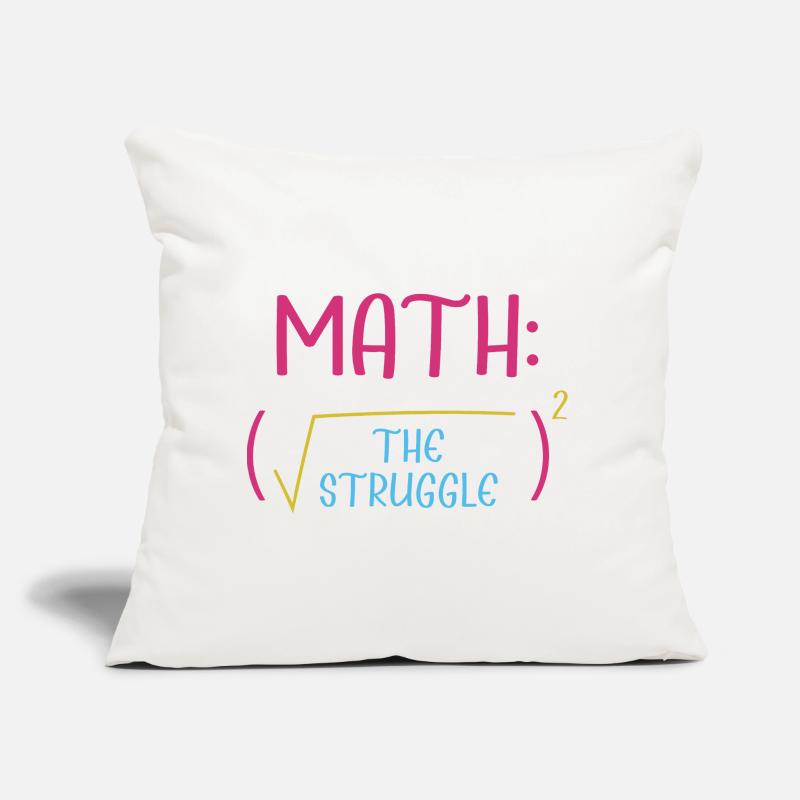 Math Math Math Professeur de mathématiques Mathématicien Coussin et housse de 45 x 45 cm