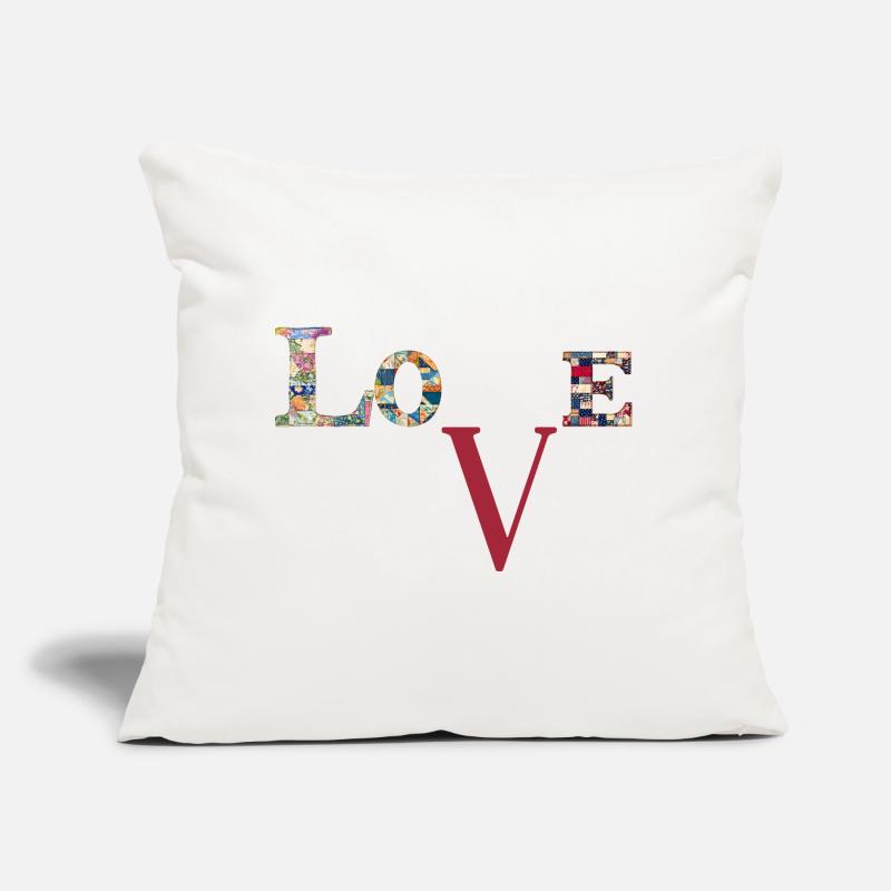 Love Patchwork Typography Sofa pillow with filling 45cm x 45cm