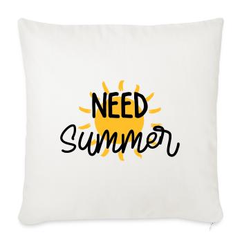 Sommer / Urlaub / Strand / Sonne - Sofakissen mit Füllung 45 x 45 cm - Naturweiß  - Vorne